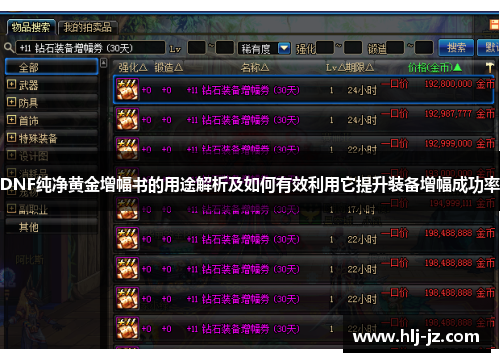 DNF纯净黄金增幅书的用途解析及如何有效利用它提升装备增幅成功率