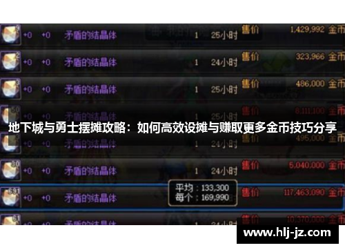 地下城与勇士摆摊攻略：如何高效设摊与赚取更多金币技巧分享